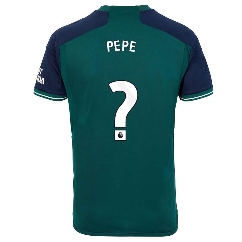 Kandiny Homme Maillot Nicolas Pépé #0 Vert Troisieme 2023/24 T-Shirt