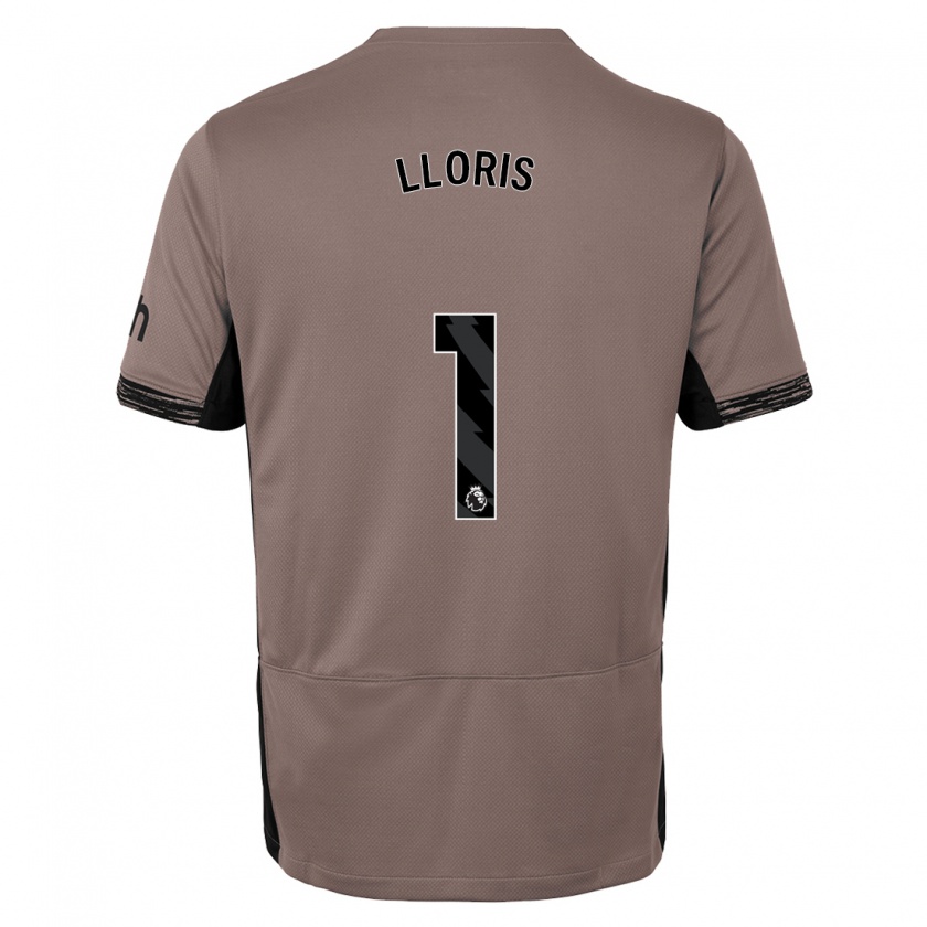 Kandiny Homme Maillot Hugo Lloris #1 Beige Foncé Troisieme 2023/24 T-Shirt