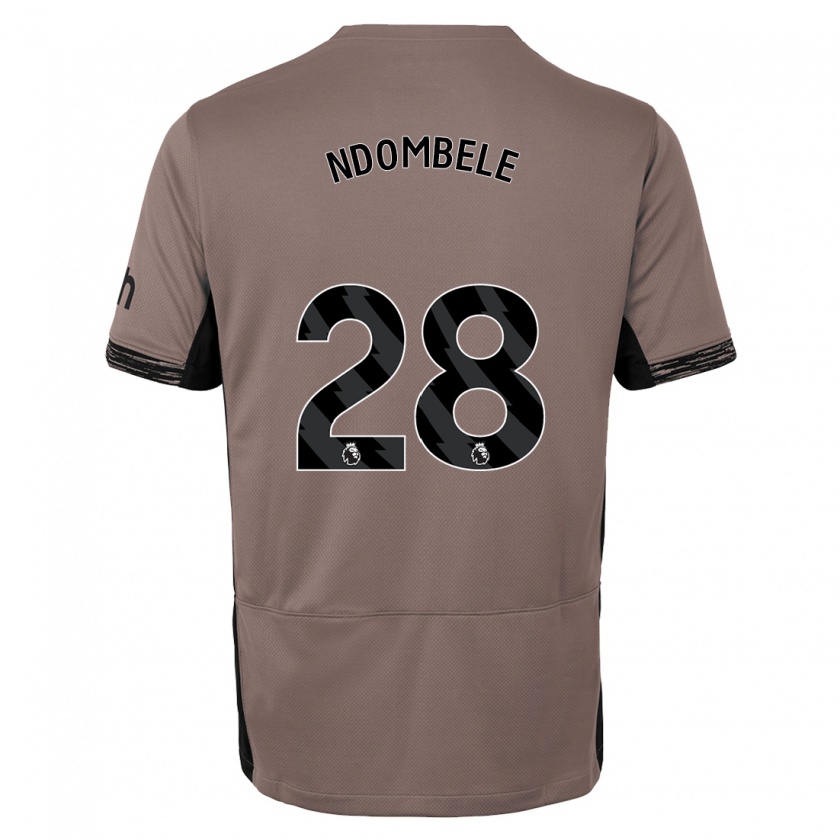 Kandiny Homme Maillot Tanguy Ndombele #28 Beige Foncé Troisieme 2023/24 T-Shirt