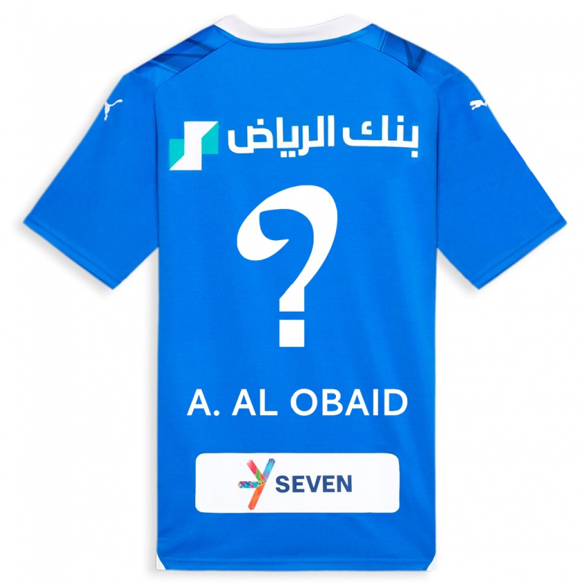 Kandiny Femme Maillot Abdulrahman Al-Obaid #0 Bleu Tenues Domicile 2023/24 T-Shirt
