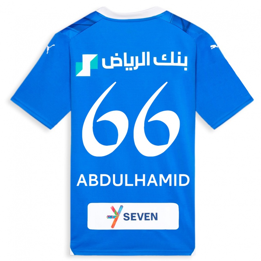 Kandiny Femme Maillot Saud Abdulhamid #66 Bleu Tenues Domicile 2023/24 T-Shirt
