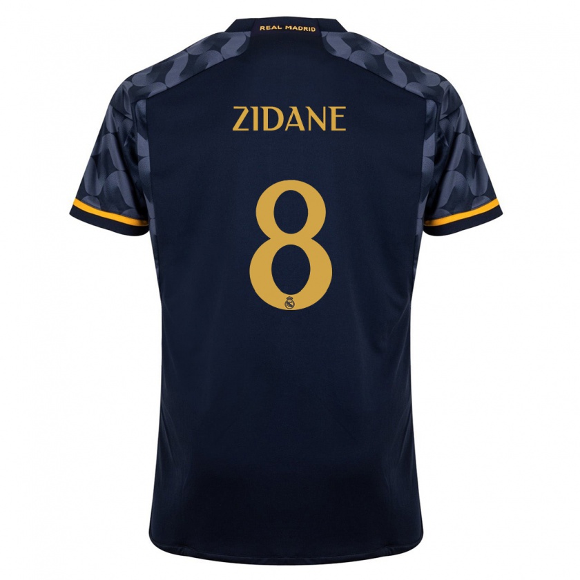 Kandiny Femme Maillot Théo Zidane #8 Bleu Foncé Tenues Extérieur 2023/24 T-Shirt