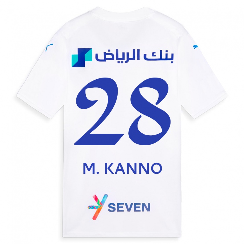 Kandiny Femme Maillot Mohamed Kanno #28 Blanc Tenues Extérieur 2023/24 T-Shirt
