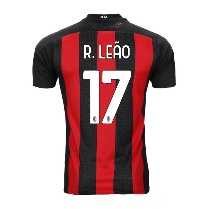 Enfant Football Maillot Rafael Leao #17 Tenues Domicile Rouge Noire 2020/21 Chemise