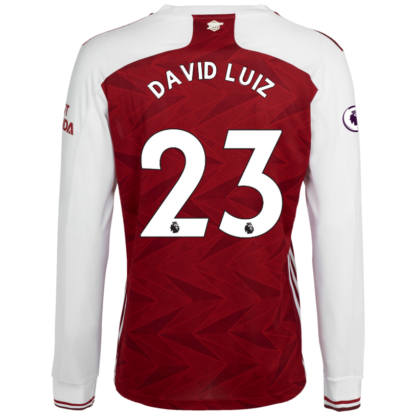 Enfant Football Maillot David Luiz #23 Tenues Domicile Blanc Rouge 2020/21 Chemise