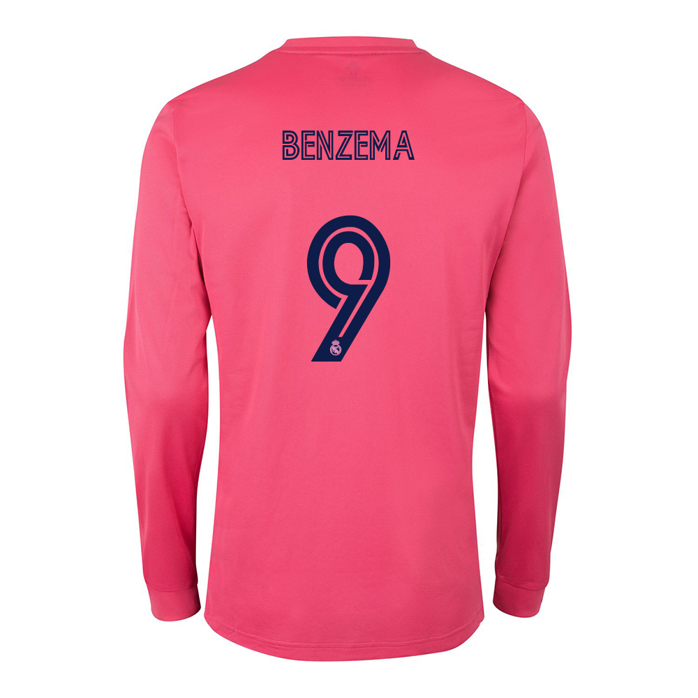 Enfant Football Maillot Karim Benzema #9 Tenues Extérieur Rose 2020/21 Chemise