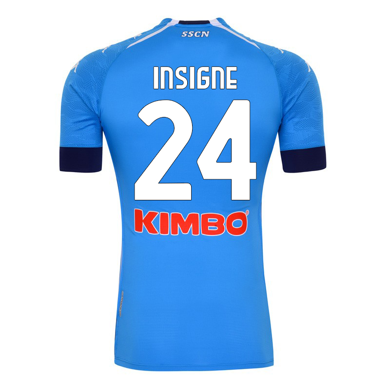 Homme Football Maillot Lorenzo Insigne #24 Tenues Domicile Bleu 2020/21 Chemise