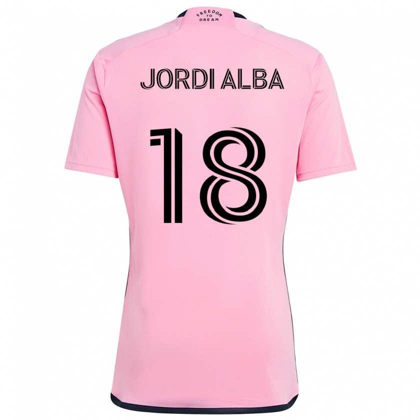 Kandiny Enfant Maillot Jordi Alba #18 Rose Tenues Domicile 2024/25 T-Shirt