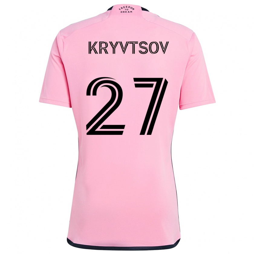 Kandiny Enfant Maillot Sergiy Kryvtsov #27 Rose Tenues Domicile 2024/25 T-Shirt