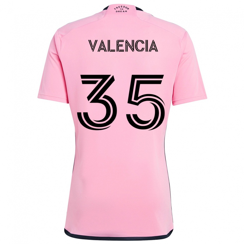 Kandiny Enfant Maillot Felipe Valencia #35 Rose Tenues Domicile 2024/25 T-Shirt