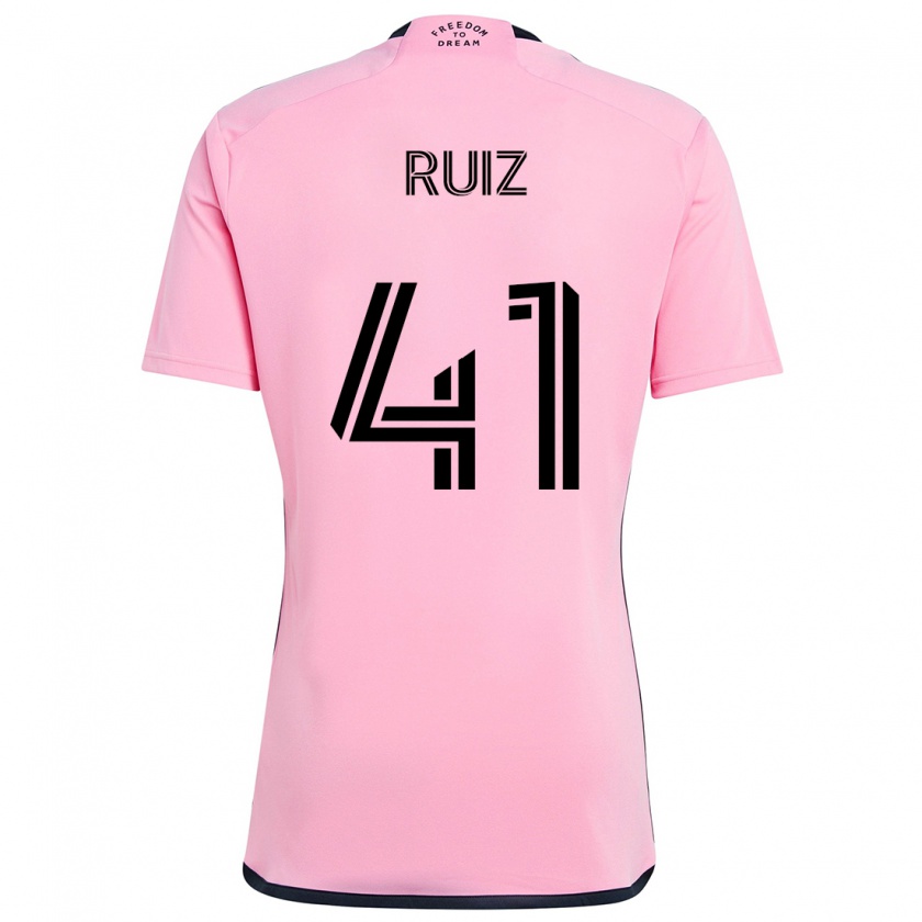 Kandiny Enfant Maillot David Ruíz #41 Rose Tenues Domicile 2024/25 T-Shirt