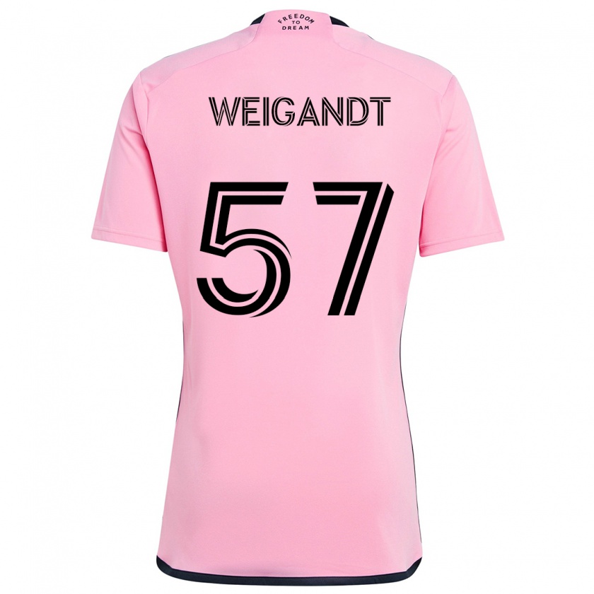 Kandiny Enfant Maillot Marcelo Weigandt #57 Rose Tenues Domicile 2024/25 T-Shirt