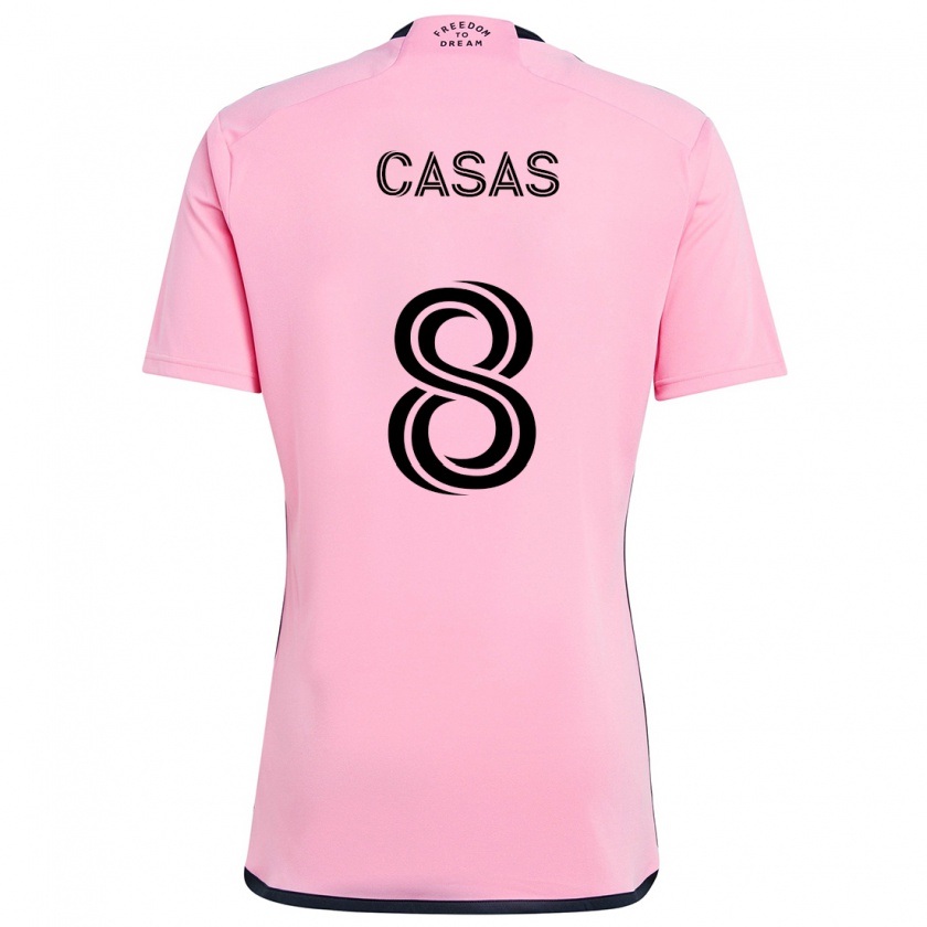 Kandiny Enfant Maillot Pep Casas #8 Rose Tenues Domicile 2024/25 T-Shirt