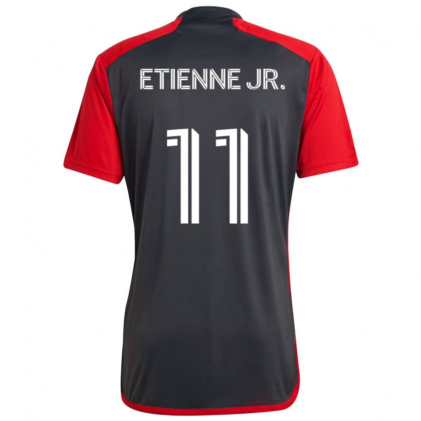 Kandiny Enfant Maillot Derrick Etienne Jr. #11 Rouge Gris Tenues Domicile 2024/25 T-Shirt