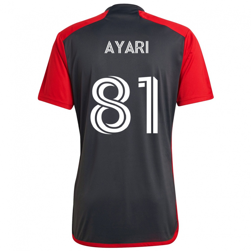 Kandiny Enfant Maillot Hassan Ayari #81 Rouge Gris Tenues Domicile 2024/25 T-Shirt