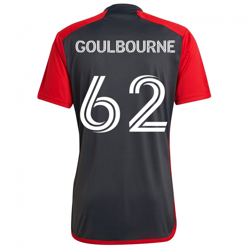 Kandiny Enfant Maillot Rohan Goulbourne #62 Rouge Gris Tenues Domicile 2024/25 T-Shirt