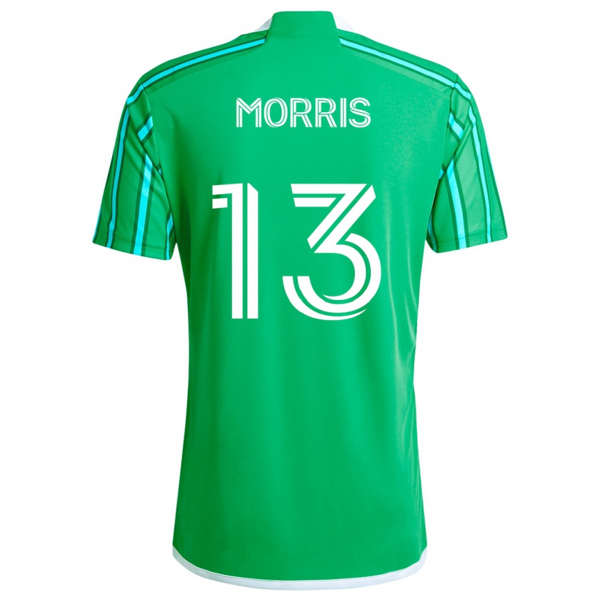 Kandiny Enfant Maillot Jordan Morris #13 Vert Blanc Tenues Domicile 2024/25 T-Shirt