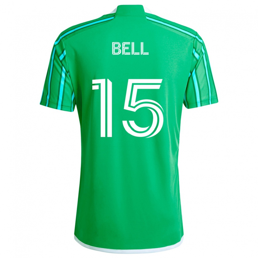 Kandiny Enfant Maillot Jon Bell #15 Vert Blanc Tenues Domicile 2024/25 T-Shirt