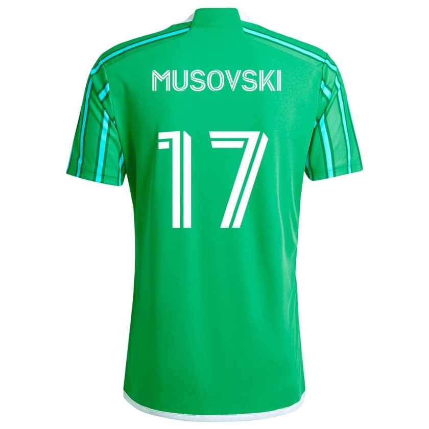 Kandiny Enfant Maillot Danny Musovski #17 Vert Blanc Tenues Domicile 2024/25 T-Shirt