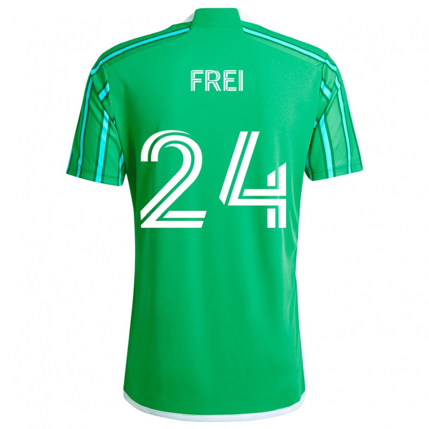 Kandiny Enfant Maillot Stefan Frei #24 Vert Blanc Tenues Domicile 2024/25 T-Shirt