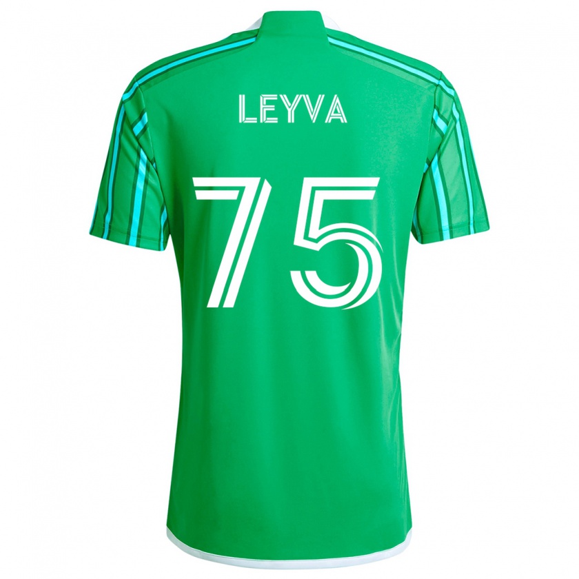 Kandiny Enfant Maillot Danny Leyva #75 Vert Blanc Tenues Domicile 2024/25 T-Shirt