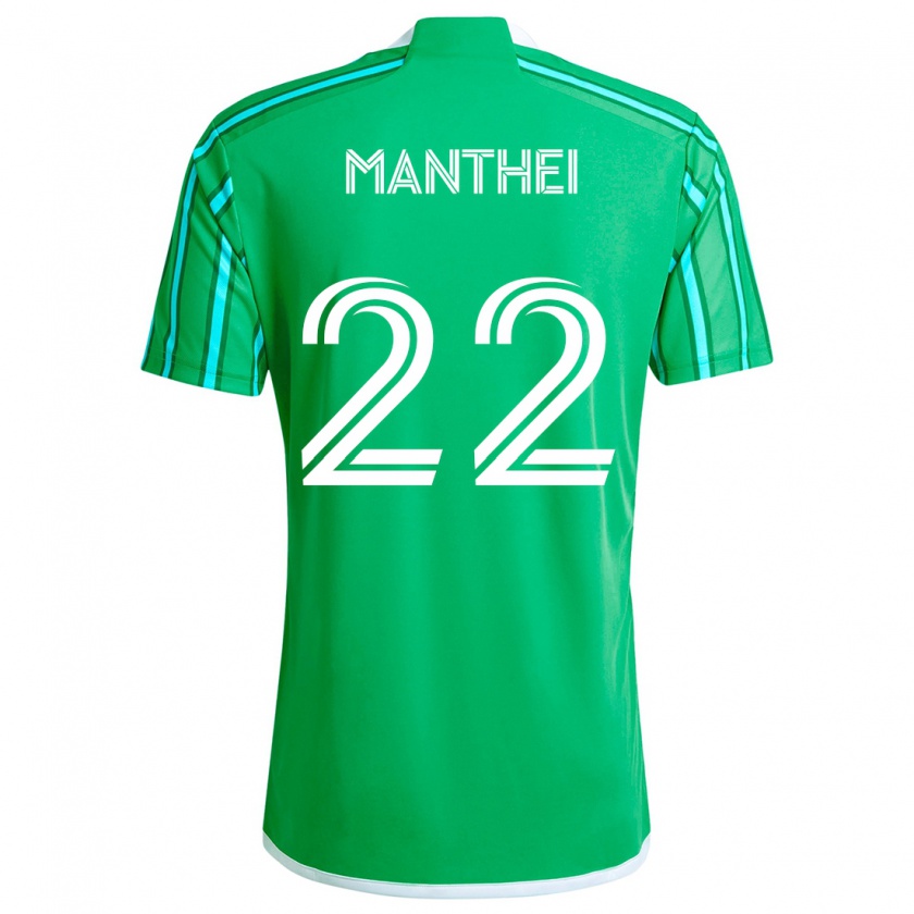 Kandiny Enfant Maillot Leahi Manthei #22 Vert Blanc Tenues Domicile 2024/25 T-Shirt