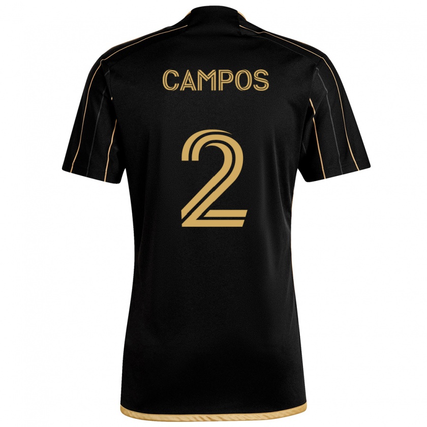 Kandiny Enfant Maillot Omar Campos #2 Or Noir Tenues Domicile 2024/25 T-Shirt