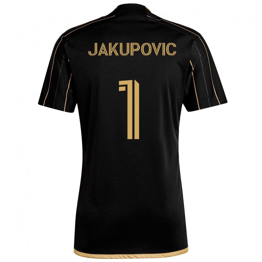 Kandiny Enfant Maillot Eldin Jakupović #1 Or Noir Tenues Domicile 2024/25 T-Shirt