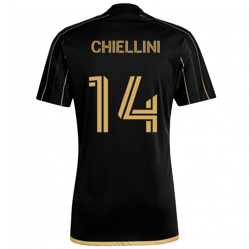 Kandiny Enfant Maillot Giorgio Chiellini #14 Or Noir Tenues Domicile 2024/25 T-Shirt