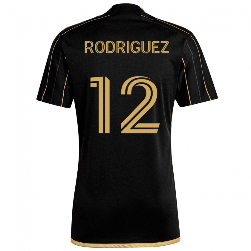 Kandiny Enfant Maillot Jeremi Rodríguez #12 Or Noir Tenues Domicile 2024/25 T-Shirt