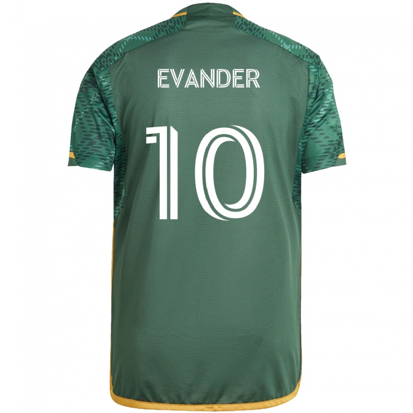 Kandiny Enfant Maillot Evander #10 Vert Orange Tenues Domicile 2024/25 T-Shirt