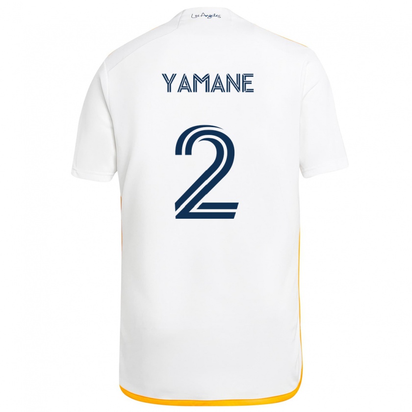 Kandiny Enfant Maillot Miki Yamane #2 Blanc Jaune Tenues Domicile 2024/25 T-Shirt