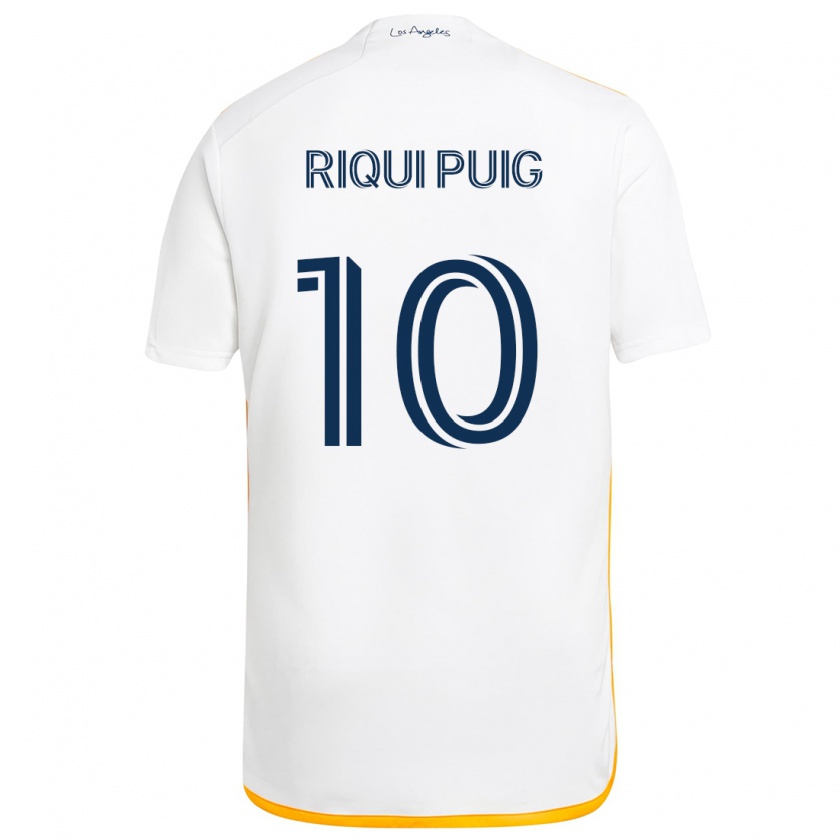 Kandiny Enfant Maillot Riqui Puig #10 Blanc Jaune Tenues Domicile 2024/25 T-Shirt