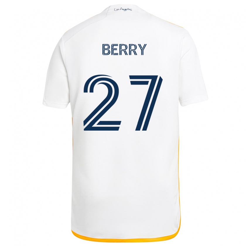 Kandiny Enfant Maillot Miguel Berry #27 Blanc Jaune Tenues Domicile 2024/25 T-Shirt