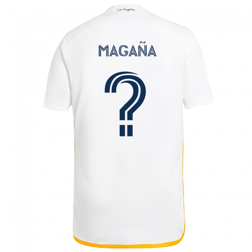 Kandiny Enfant Maillot Jose Magaña #0 Blanc Jaune Tenues Domicile 2024/25 T-Shirt