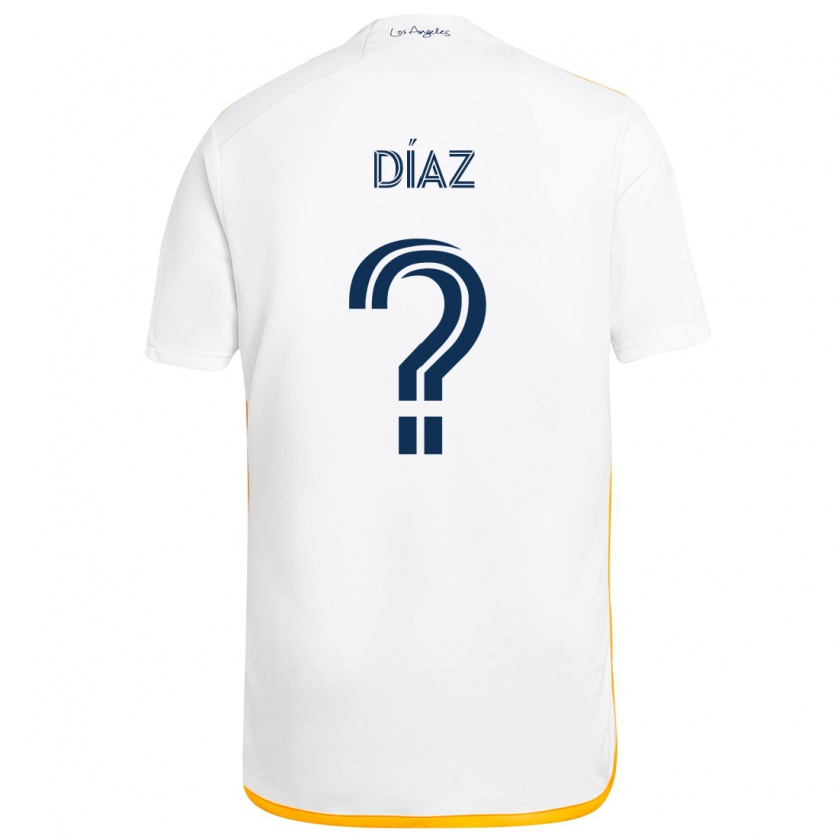 Kandiny Enfant Maillot Carlos Díaz #0 Blanc Jaune Tenues Domicile 2024/25 T-Shirt