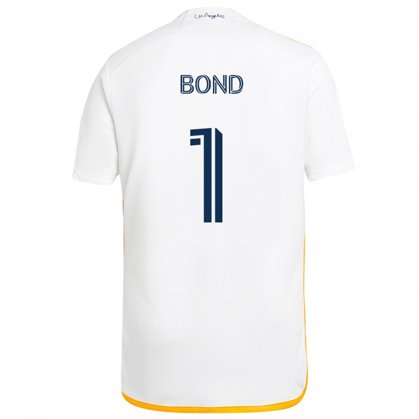 Kandiny Enfant Maillot Jonathan Bond #1 Blanc Jaune Tenues Domicile 2024/25 T-Shirt