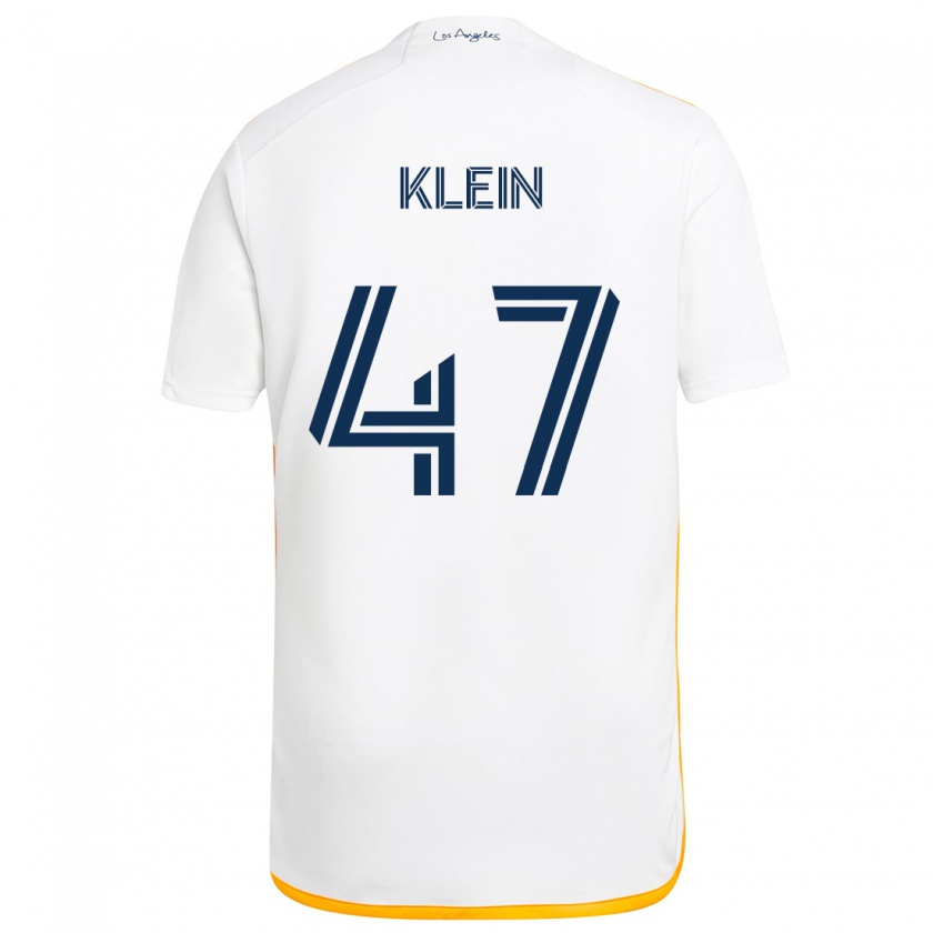 Kandiny Enfant Maillot Carson Klein #47 Blanc Jaune Tenues Domicile 2024/25 T-Shirt