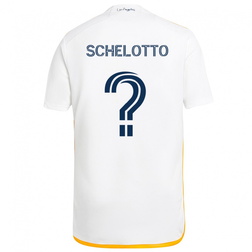 Kandiny Enfant Maillot Nicolas Barros Schelotto #0 Blanc Jaune Tenues Domicile 2024/25 T-Shirt