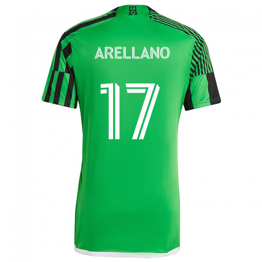 Kandiny Enfant Maillot Bryan Arellano #17 Vert Noir Tenues Domicile 2024/25 T-Shirt