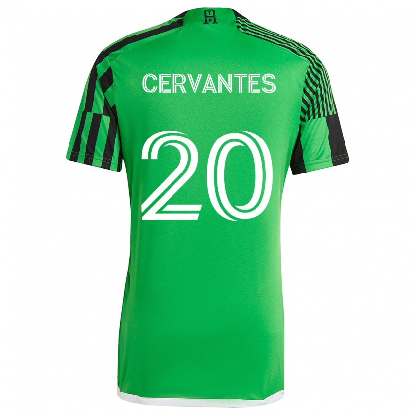 Kandiny Enfant Maillot Aaron Cervantes #20 Vert Noir Tenues Domicile 2024/25 T-Shirt