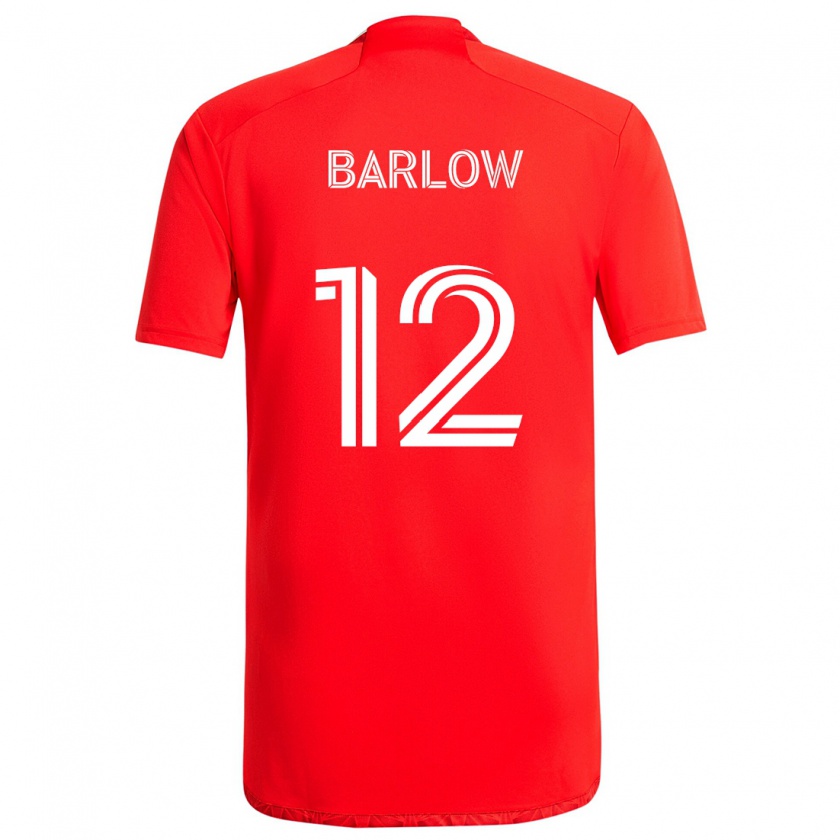 Kandiny Enfant Maillot Tom Barlow #12 Rouge Blanc Tenues Domicile 2024/25 T-Shirt