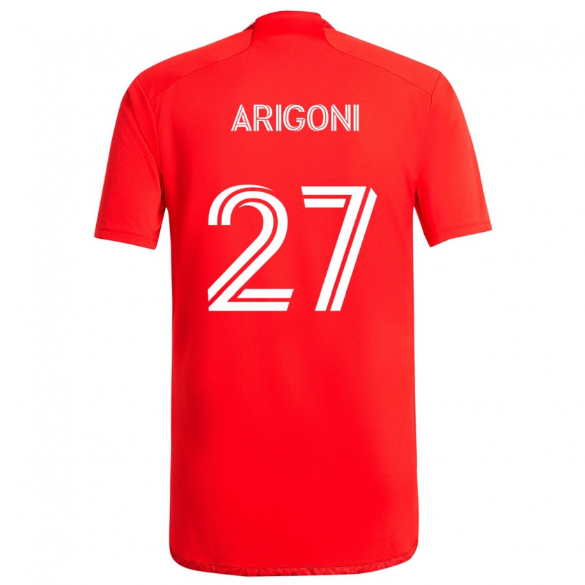 Kandiny Enfant Maillot Allan Arigoni #27 Rouge Blanc Tenues Domicile 2024/25 T-Shirt