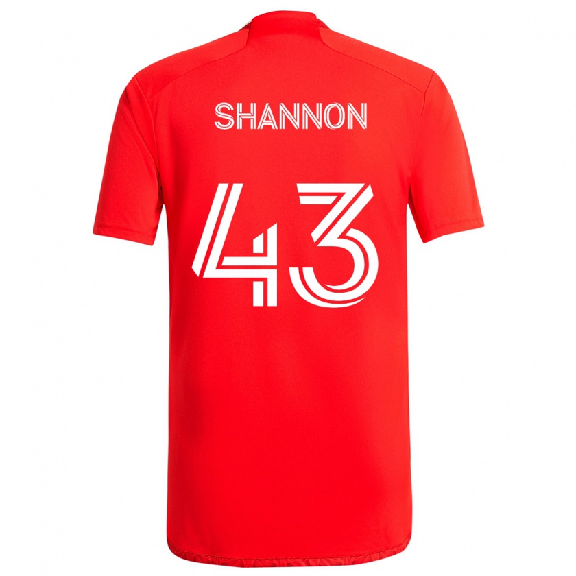 Kandiny Enfant Maillot Jaylen Shannon #43 Rouge Blanc Tenues Domicile 2024/25 T-Shirt