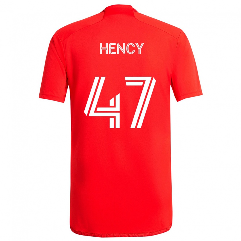 Kandiny Enfant Maillot Billy Hency #47 Rouge Blanc Tenues Domicile 2024/25 T-Shirt