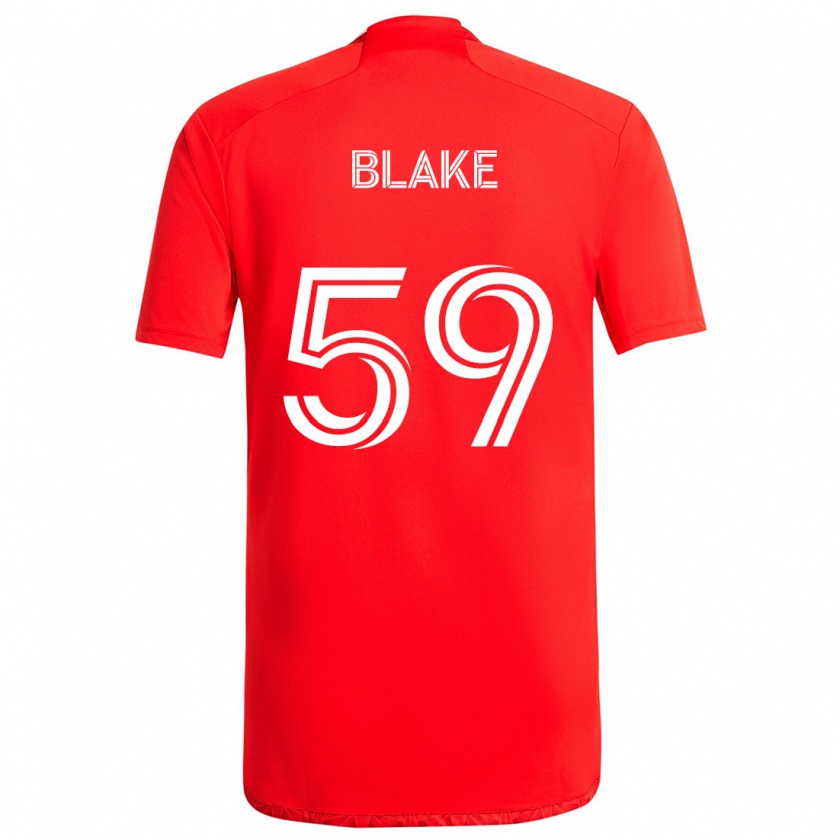 Kandiny Enfant Maillot Romain Blake #59 Rouge Blanc Tenues Domicile 2024/25 T-Shirt