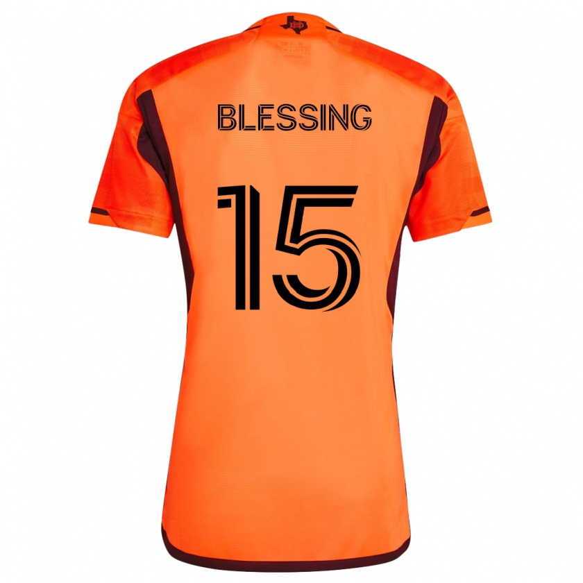 Kandiny Enfant Maillot Latif Blessing #15 Orange Noir Tenues Domicile 2024/25 T-Shirt