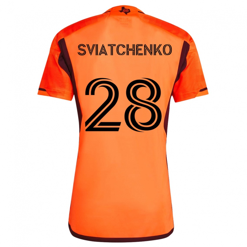 Kandiny Enfant Maillot Erik Sviatchenko #28 Orange Noir Tenues Domicile 2024/25 T-Shirt