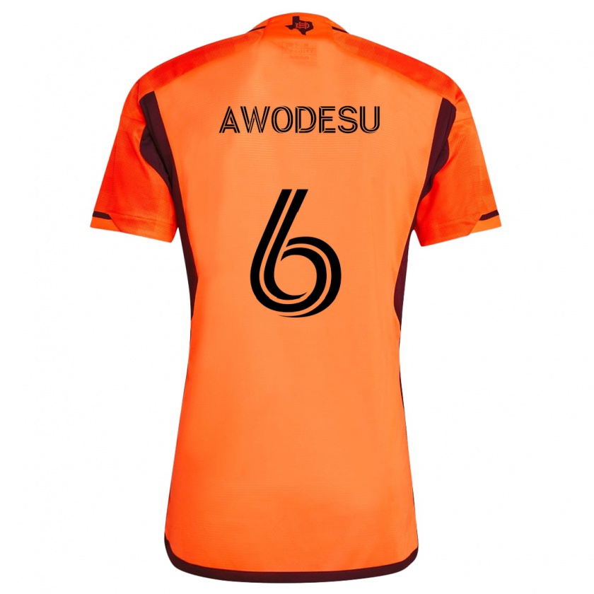 Kandiny Enfant Maillot Femi Awodesu #6 Orange Noir Tenues Domicile 2024/25 T-Shirt