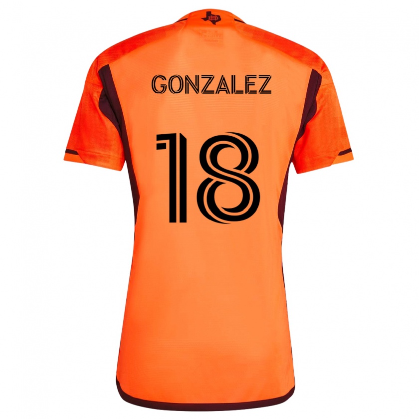 Kandiny Enfant Maillot Diego Gonzalez #18 Orange Noir Tenues Domicile 2024/25 T-Shirt